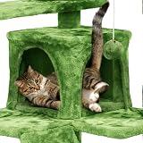 Yaheetech 138.5cm Cat Tree Tower with Condos & Ladder Green view 5