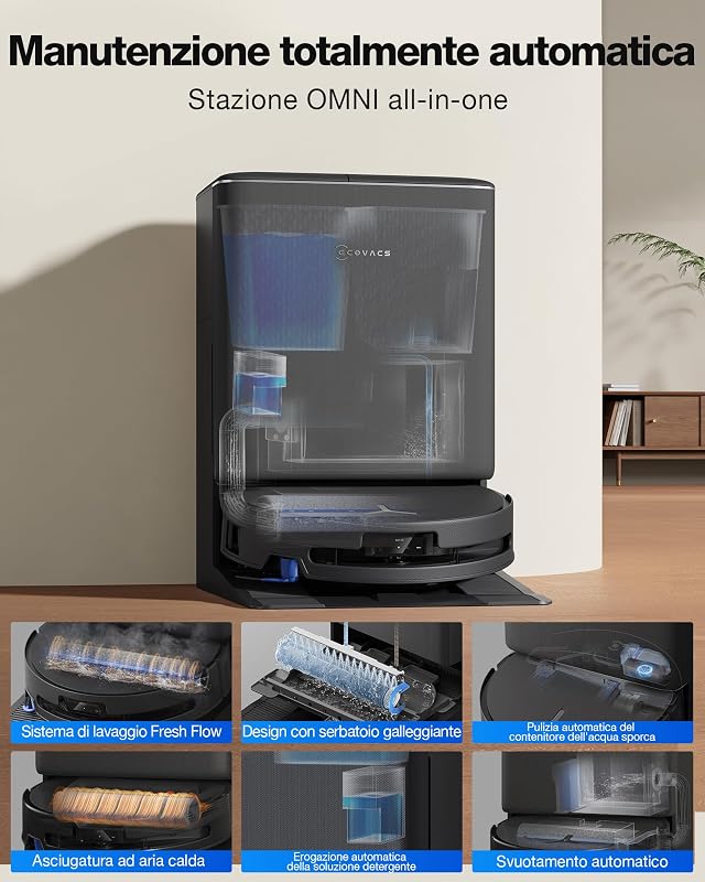 T90 PRO OMNI Robot Aspirapolvere Lavapavimenti OZMO ROLLER 30000Pa
