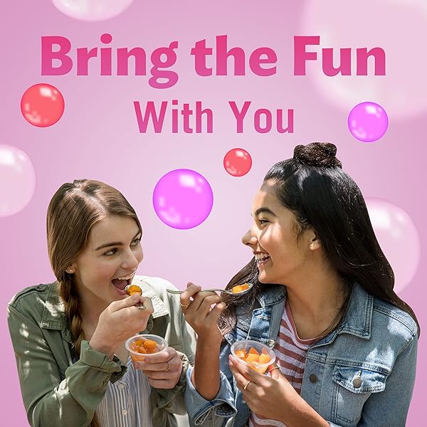 DEL MONTE BUBBLE FRUIT PEAR BERRY POMEGRANATE PEARS & POPPING BOBA WITH SWEETENED JUICE 4-3.5 OZ. CUPS, RED