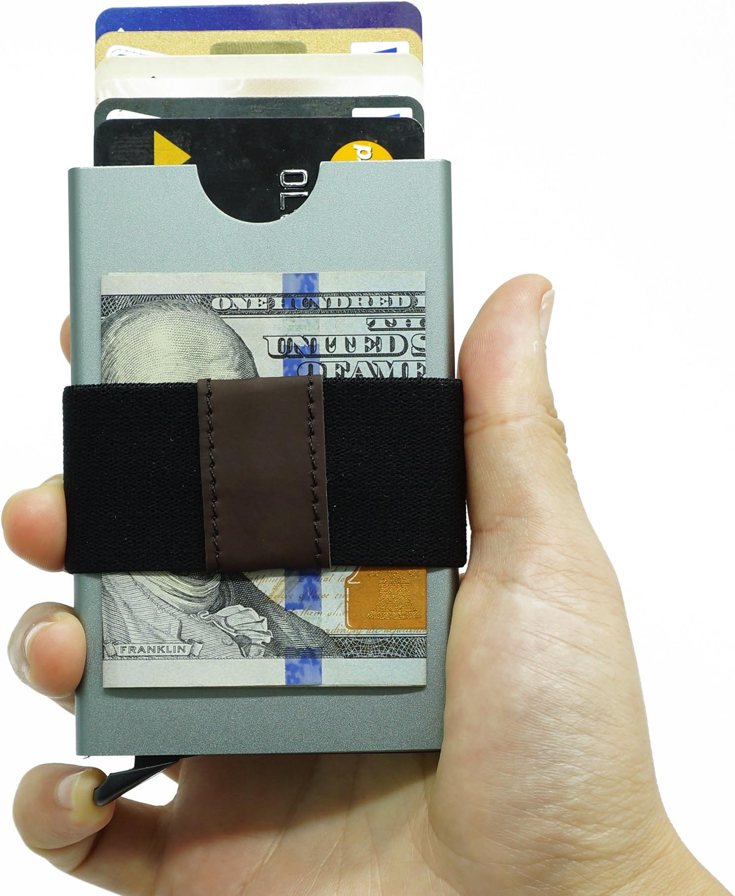 Smart Minimalist Wallet Slim RFID Blocking Credit Card Holder Pop Up Wallet