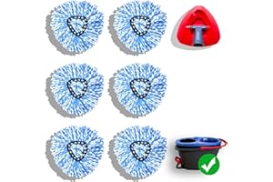 homsis 6 Pack Mop Head Replacement Compatible with O Cedar 2-Tank RinseClean Spin Mop - Mop Replace Refills for Ocedar Made of Microfiber, Deep Cleaning, Machine Washable and Easy to Replace, Blue