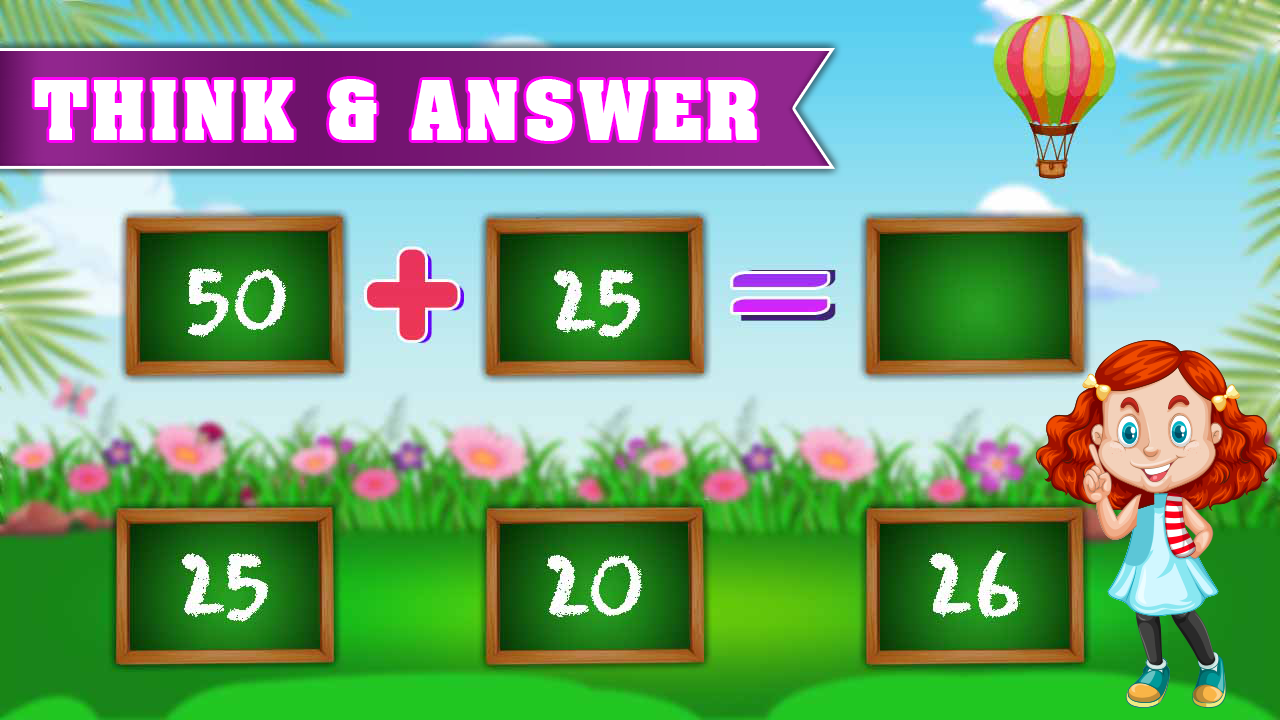 Kids Math Game Add Subtract Multiplication