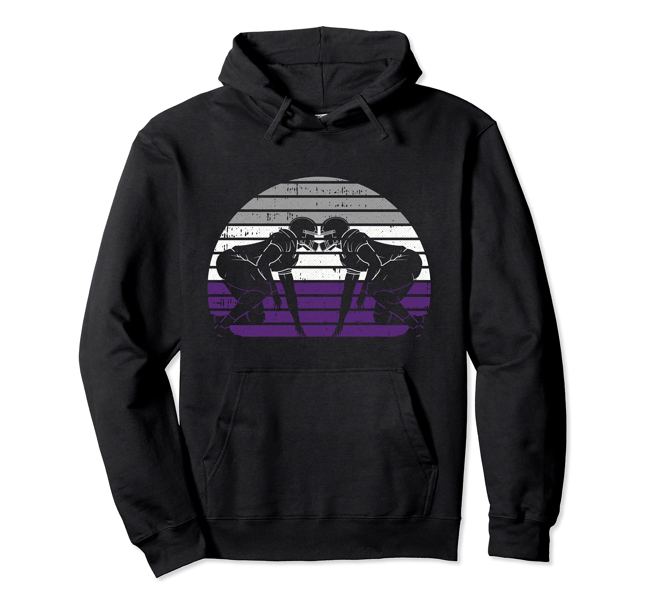 Football Player LGBT-Q Retro Asexual Ace Pride Rugby Sport Pullover Hoodie