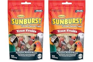 HIGGINS GROUP Higgins 2 Pack of Sunburst Gourmet Natural Bird Treats, 5 Ounces Each, True Fruits Flavor, for Conures Parrots and Macaws
