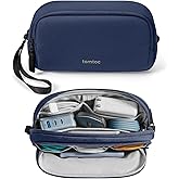tomtoc Electronic Organizer Travel Case, Water Resistant Dual Compartment Tech Pouch Cable Organization Storage Bag for Charger, Cord, Phone, Hard Drive, Power Bank, Accessories Travel Essentials