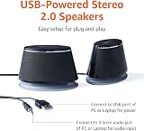 Amazon Basics Stereo 2.0 Speakers for PC USB-Powered 5V 2.4W Black view 2