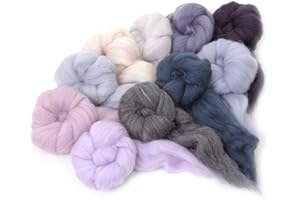 Glaciart One Spinning Fiber Merino Wool - Super Soft 10 Colors (7oz/200gram Pack) Unspun Roving Wool for Felting and Felting Yarn Craft Supplies