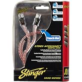 STINGER 4000 Series 3ft 2-Channel Car Audio RCA Stereo Interconnect Cable | Ultimate noise rejection, hyper-flex protective jacket, high transfer oversized oxygen-free copper (OFC) conductors