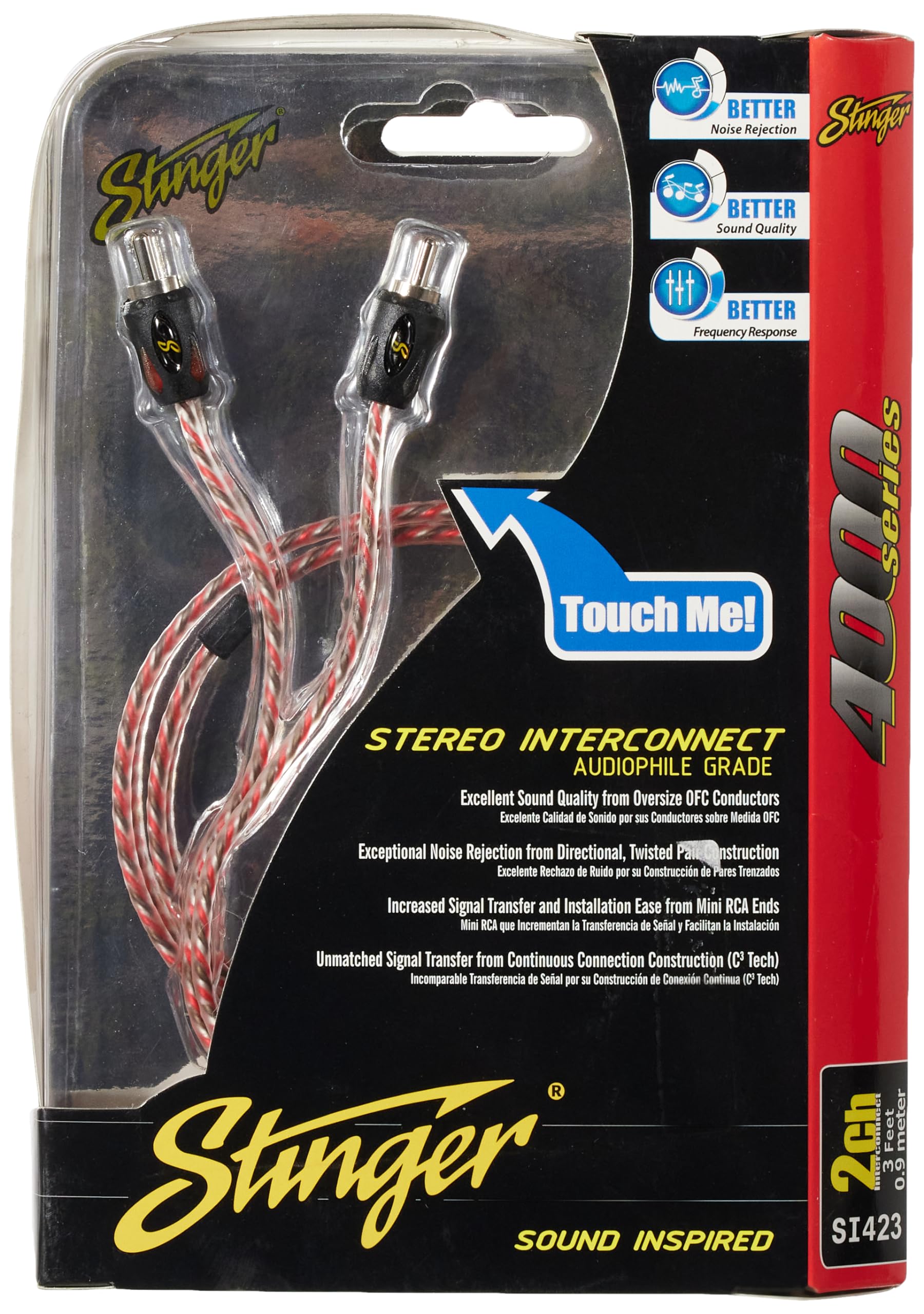 Stinger SI423 3 -Foot of 2-Channel 4000 Series RCA Interconnect Cable
