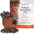 Molly's Succulent Mix - Premium Gritty Soilless Potting Mix for Succulents, Cactus and Bonsai - Contains Akadama, Hyuga, Bark Fines, Pumice, Lava Rock, Mycorrhizae 5 Dry Quarts