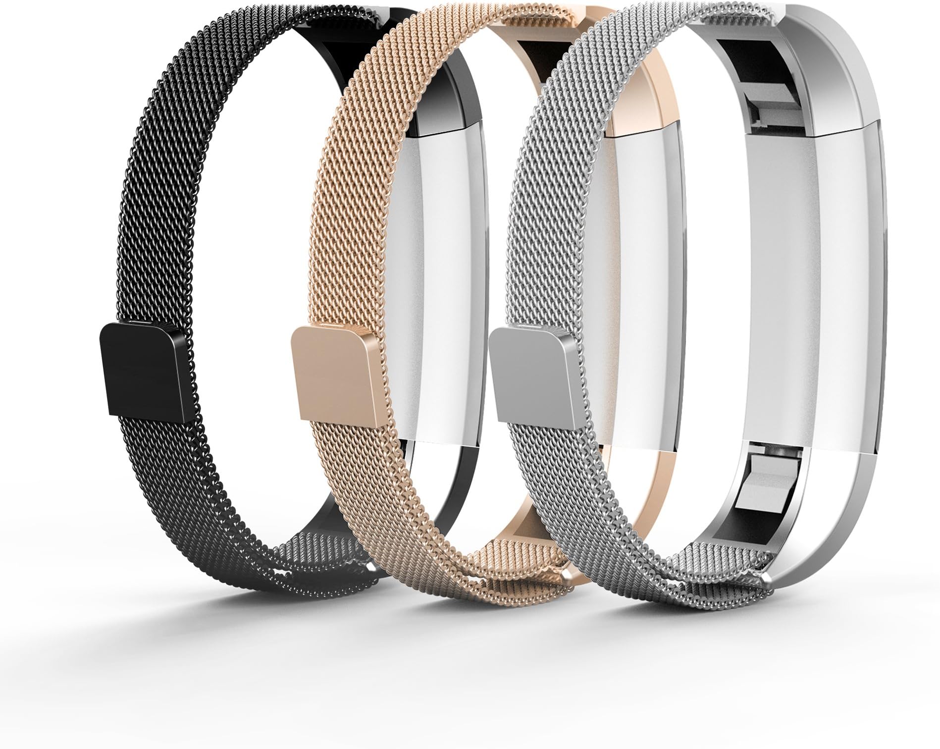 Tecson Metal Bands Compatible Fitbit Alta and Alta HR and Ace (Pack of 3), Stainless steel
