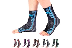 Doc Miller Ankle Compression Sleeve – Plantar Fasciitis Support, Toeless Neuropathy Socks, 20-30 mmHg, Achilles Tendonitis Relief Brace, Elastic Support for Swollen Ankles, Men & Women, 1 Pair