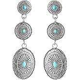 Bohemian Cowgirl Outfits Western Earrings for Women Dangle Turquoise Waterdrop Earrings Country Concert Outfit Accessories Jewelry