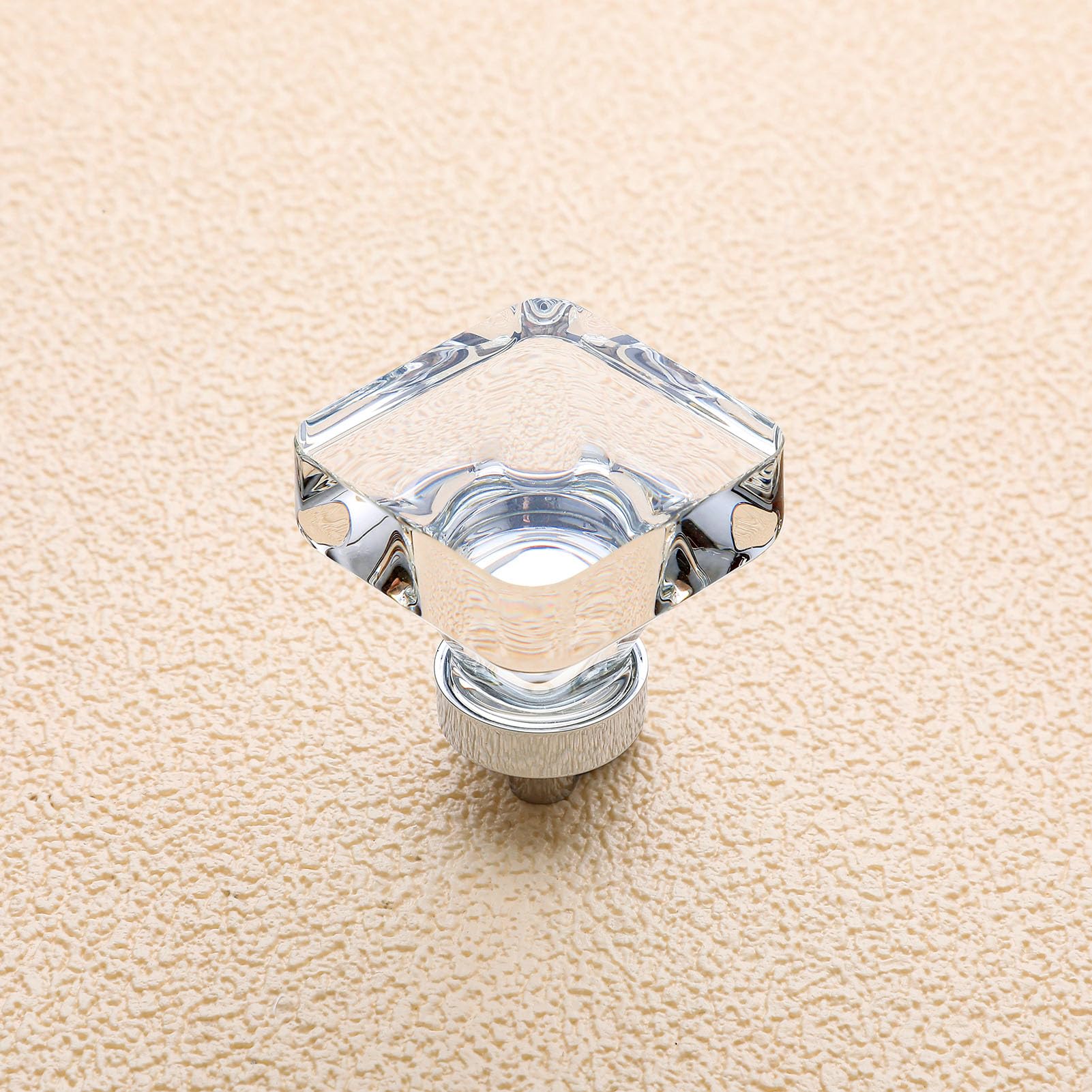 Photo 1 of coolnews 8 Pack Crystal Cabinet Knobs, Crystal Drawer Knobs, Glass Knobs for Cabinets, Square Cabinet Knobs for Kitchen Cupboard 1-3/8 Inch, Polished Chrome