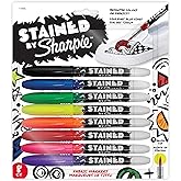 Sharpie Stained Fabric Markers, Brush Tip, Assorted Colors, 8 Count