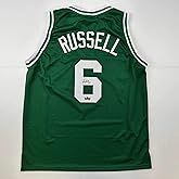 Facsimile Autographed Bill Russell Boston Green Reprint Laser Auto Basketball Jersey Size Men's XL