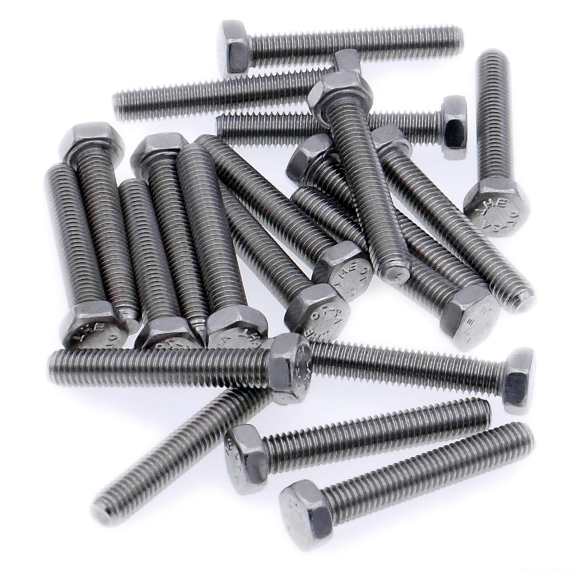 M3 (3mm x 10mm) Hex Bolt (Fully Threaded Setscrew) - Stainless Steel (A2) (Pack of 20)