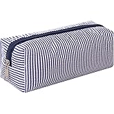OZAOZ Cute Pencil Case Capacity Pencil Pouch Aesthetic Pen Bag Office Stationery Organizer Simple Sturdy Multifunctional Cosmetic Pouch (Navy blue)