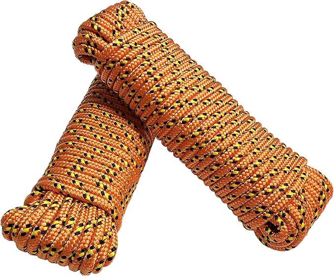 Corde Poly Animaux Lot De 2 Cordes Poly Plombées Rouge/jaune 5/8 X 9 Pieds - Avec Snap En Laiton, Pour Animaux Corde Plomb Rouge Jaune 5/8 X 9 Pieds Lot De 2