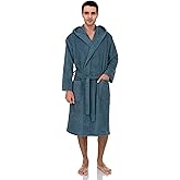 TowelSelections Mens Hooded Robe Cotton Terry Cloth Towel Bathrobe Soft Shower Bath Robes for Men XS to 4X