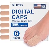 Silipos Digital Cap Gel Toe Cap for Corns &amp; Ingrown Nails 6 Pack - Reusable