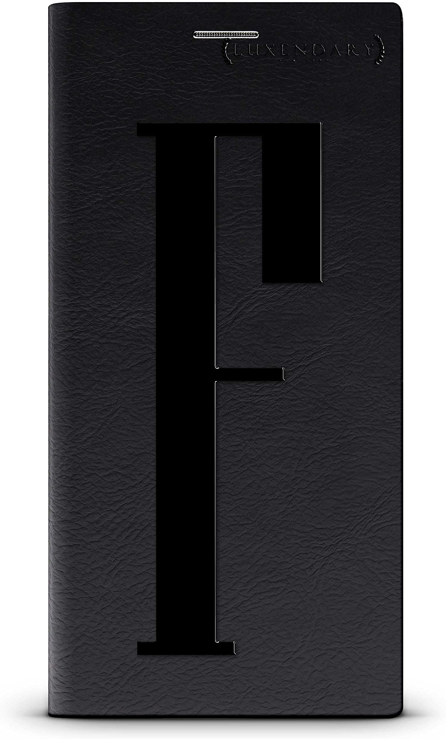 Luxendary Black Initial F3 Cool Design iPhone X Black Leather Wallet Case - Hickory Black
