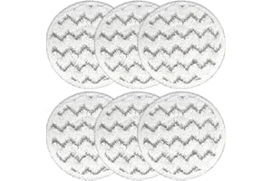 (6 Pack) 3897A Replacement Mop Pads ，Compatible with Bissell SpinWave SmartSteam 3897A/3712C/3712W， Washable Microfiber Scrub