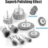 DazSpirit 9 Pcs Wire Brush Set for Drills 1/4 Inch Shank Cup Wheel End Brush view 6