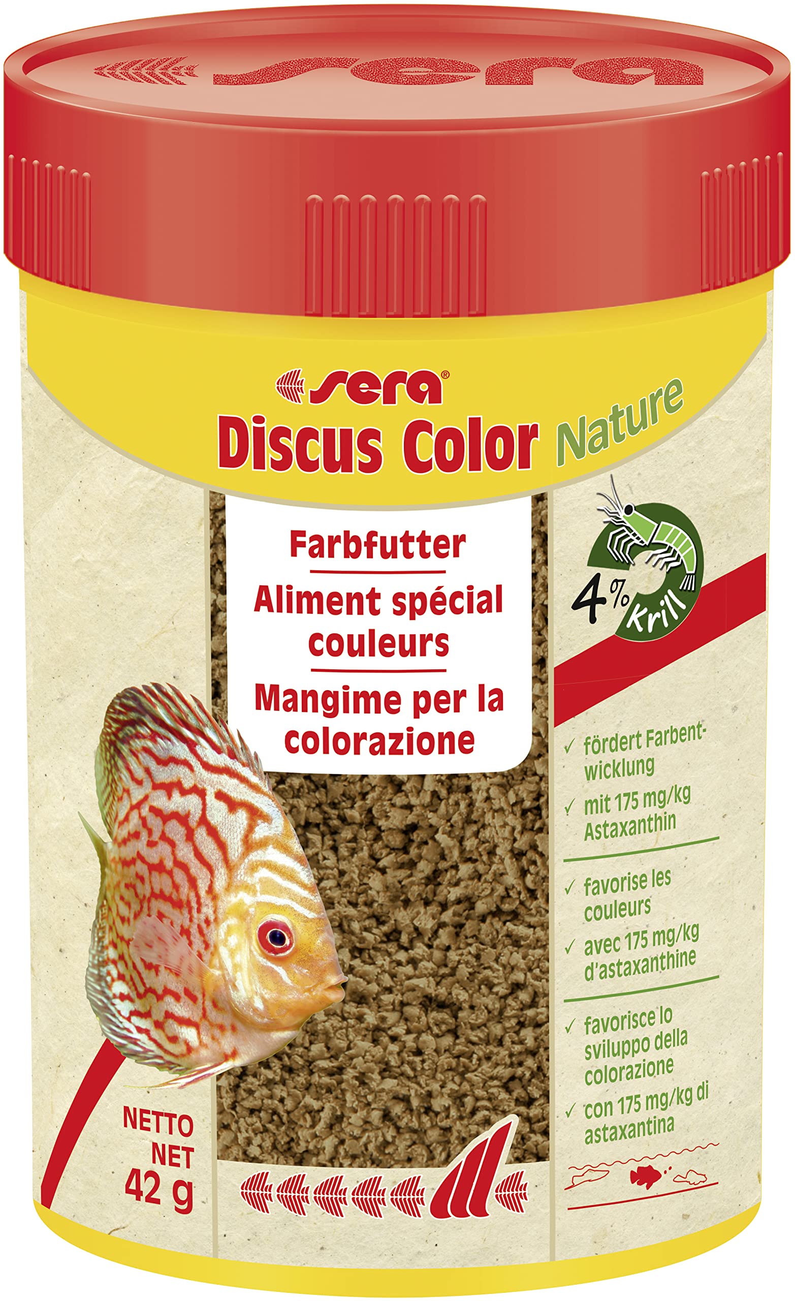 colour food for all reddish discus fish