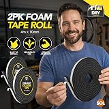 SOL 2pk Draught Excluder Tape 4m x 10mm Self Adhesive Door Window Seal view 3