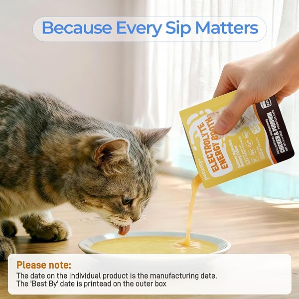 LICKABLE WET CAT FOOD BROTH, COMPLEMENTARY CAT FOOD TOPPER FOR MIXING DRY OR WET FOOD, HIGH PROTEIN WITH ELECTROLYTES & AMINO ACIDS FOR CATS & KITTENS, GRAIN-FREE, 6 FLAVOR, 12 × 3 OZ POUCHES (36OZ)