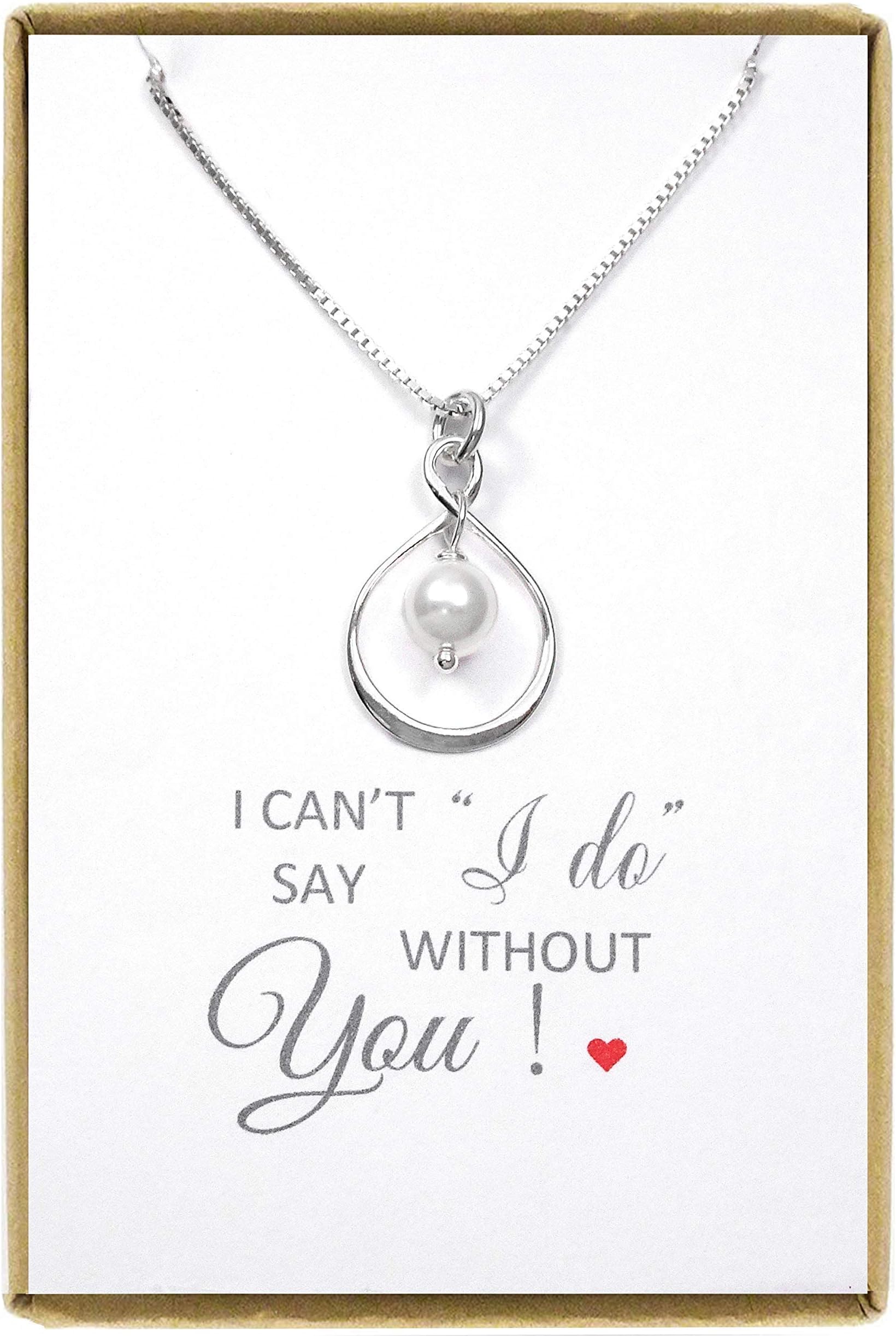 Bridesmaid Gift Necklace, Bridesmaid Proposal Necklace, Sterling Silver Infinity Necklace, Bridesmaid Necklace, Bridesmaid Gift, 18 inches plus 2 inches extender