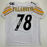 Facsimile Autographed Alejandro Villanueva Pittsburgh White Reprint Laser Auto Football Jersey Size Men's XL