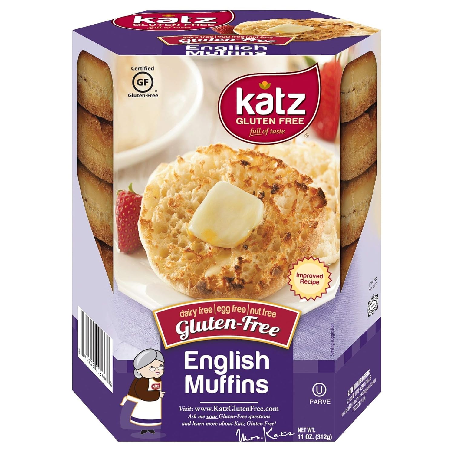 Katz Gluten Free English Muffins Dairy, Nut and Gluten Free Kosher