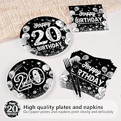 Grencian 96 Pcs 20th Birthday Decorations for Men