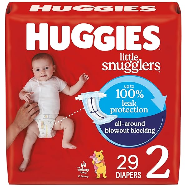 HUGGIES SIZE 2 DIAPERS, LITTLE SNUGGLERS BABY DIAPERS,...