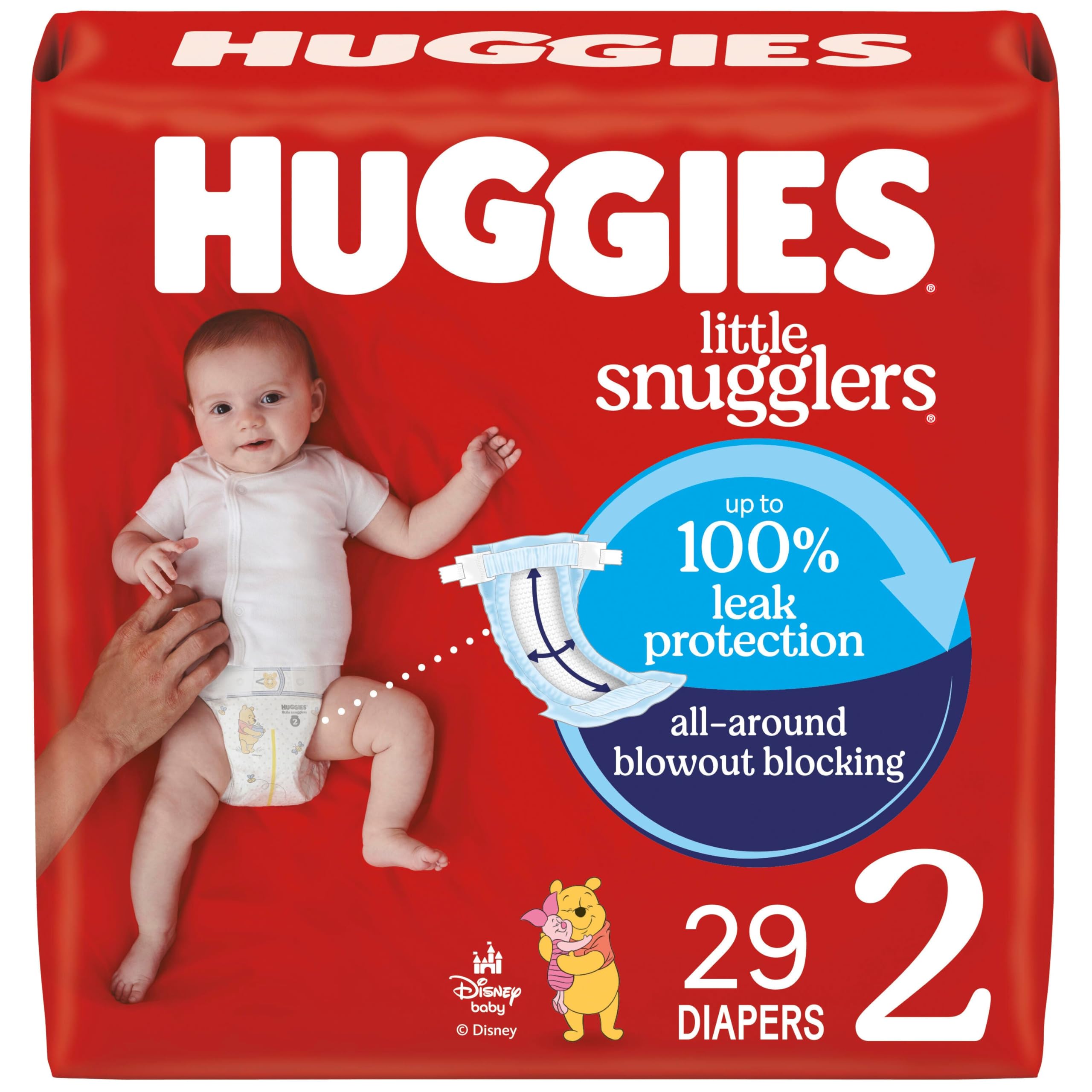 Photo 1 of Huggies Size 2 Diapers, Little Snugglers Baby Diapers, Size 2 (12-18 lbs), 29 Count, Packaging May Vary