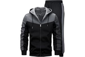 AIELVIN Men's 2 Pieces Tracksuit for Men Full Zip Jogger Sports Suit Gym Training Sweatsuits