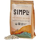 SIMPLi Regenerative Organic Certified Tri-Color Quinoa, 12 OZ (1-Pack) | Complete Plant Protein, Fiber &amp; Antioxidants with Iron, Magnesium, Manganese &amp; Copper for Nutrient-Dense Everyday Meals