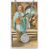 Pewter Pendant with Prayer Card St. Genesius Round