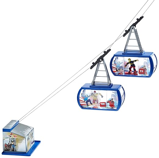 Dickie 203643712 - Mountain Fun, batteriebetriebene Seilbahn mit zwei Kabinen, Maß?e: 55 x 30,4 x 15,6 cm