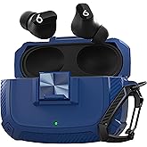 Maxjoy for Beats Studio Buds Case Cover, Studio Buds Plus Case 2023 with Lock, Studios Bud + Shockproof Protective Earbuds Cases with Keychain for Beats Studios Bud 2021/ Buds+ 2023, Blue