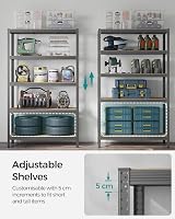 SONGMICS 5-Tier Steel Shelving Unit 60 x 120 x 200 cm Grey GLR060G01 view 4