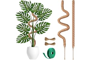 Imezos 2 Pack 30 Inch Moss Pole for Plants, Moss Poles for Climbing Plants Monstera, Handmade Coco Coir Plant Pole, Monstera Plant Support for Plant Grow
