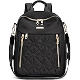 Pealwel Mini Nylon Women Backpacks,Small Ladies backpacks Lightweight Shoulder Satchel Bag Tote Handbag Casual Travel Daypack (Black)