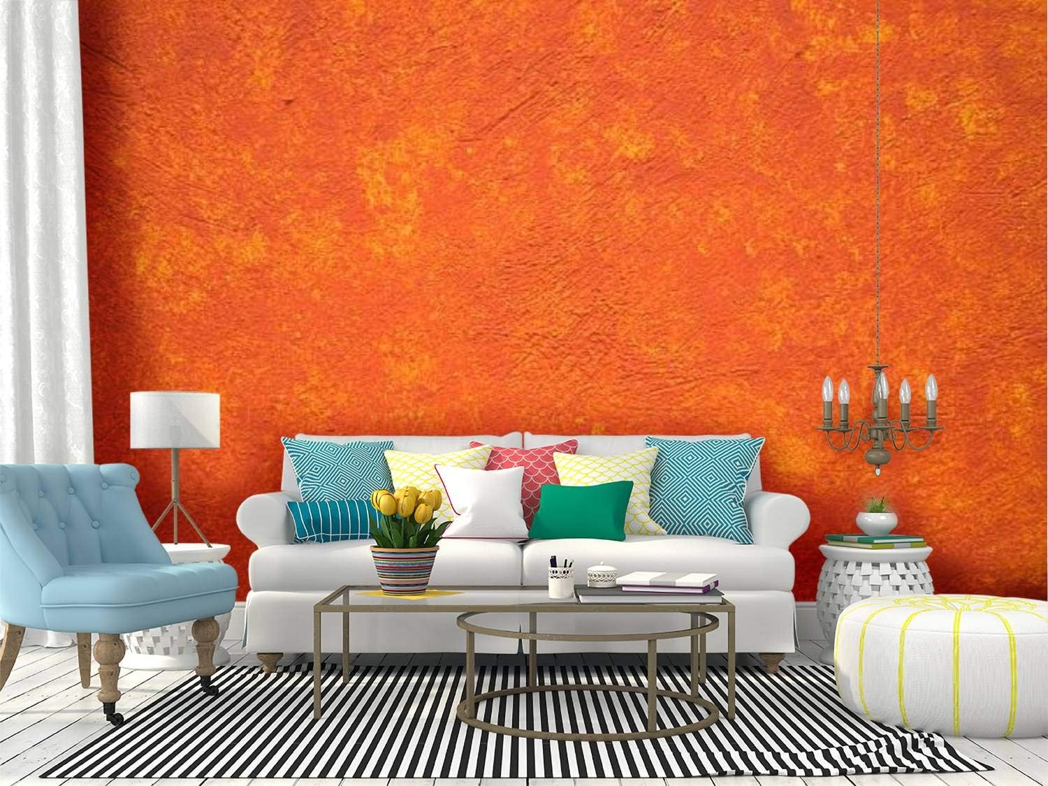 Amazon Com Self Adhesive Wallpaper Roll Paper Bright Vibrant Orange Yellow Adobe Wall Mexico Native Americans And Removable Peel And Stick Wallpaper Decorative Wall Mural Posters Home Covering Interior Film Home Kitchen