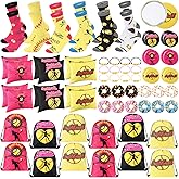 Yeyeplum 72 Pcs Softball Party Favors Softball Gifts With Softball Makeup Bag Softball Socks Drawstring Bags softball Hair Bands Bracelets and Mirrors For Softball Birthday Decorations