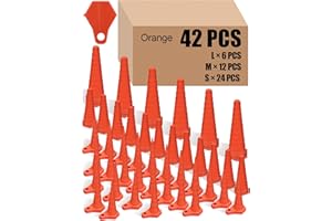 Innconee 42 Pcs Hydraulic Oil Service Plugs Large Medium Small Sizes Multi Pack Rubber Universal Industrial Hydraulic Hose Plugs for Oil Pipes, Hose, Irrigation, 3 Sizes(Orange)