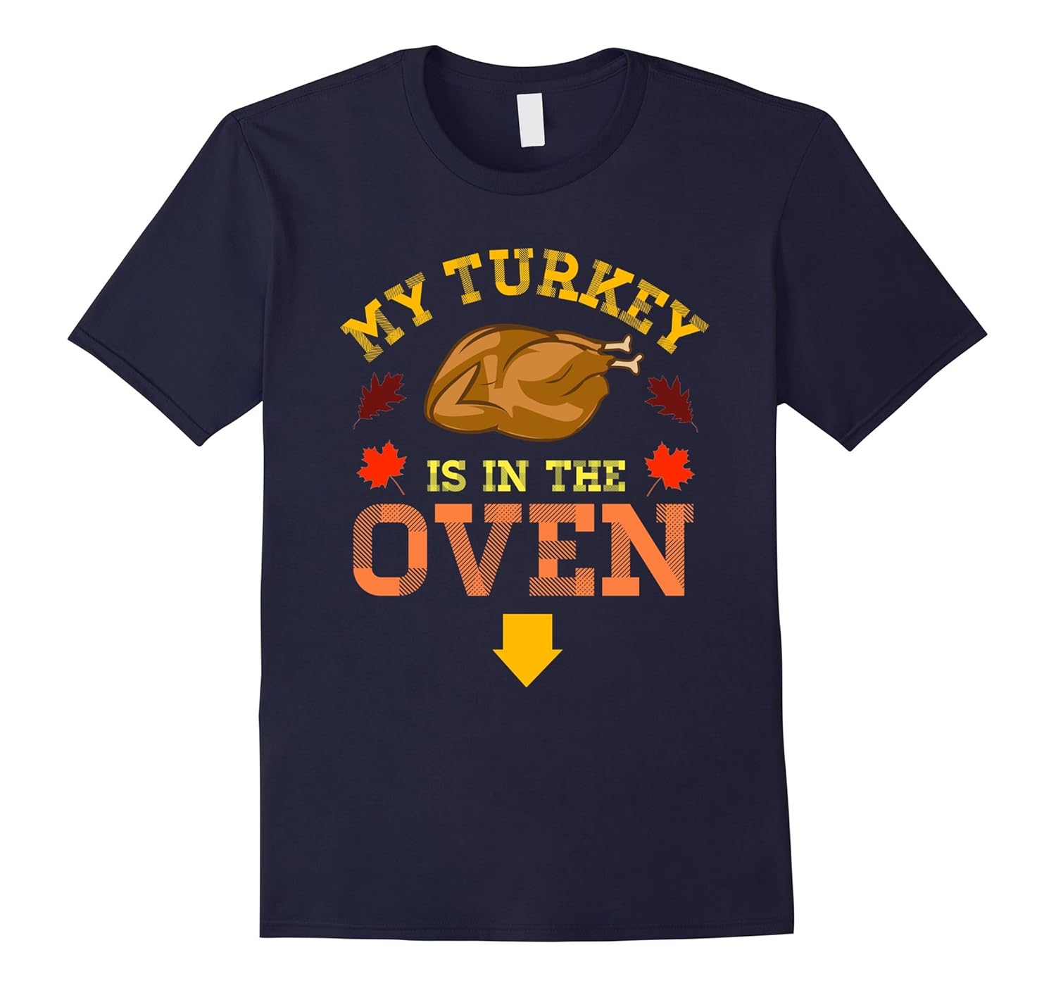 Turkey Is In The Oven Thanksgiving Pregnancy Reveal T-shirt-Rose