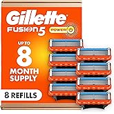 Gillette Fusion5 Power Razor Blades for Men, 5-Blade Razor Refills, 8 Count